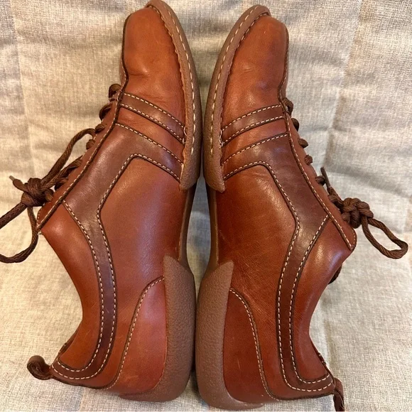 Born Oxford Mens 11 US 45 EU Brown Leather Two Tone Shoes Lace Up Casual - Picture 8 of 13